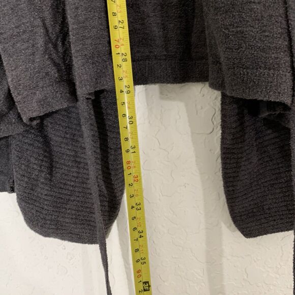 Barefoot Dreams CozyChic Ultra Lite Cardigan S Dark Gray Tie Belt Pockets Luxury - Picture 9 of 10